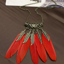 New Fashion Women Jewelry Feather Necklace Flower Black Women Long Pendant Necklace Chain Collar Necklaces Hallow Out  NS3033 2024 - buy cheap
