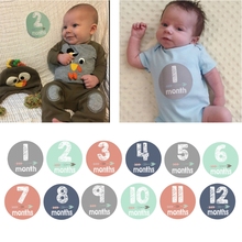 12 Pcs/Set New Baby Pregnant Women Monthly Photograph Stickers Month 112 Milestone Stickers Hot sale 2018 2024 - buy cheap