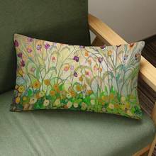 European Style Flower Pattern Soft Short Plush Rectangular Throw Pillow Cushion Headrest Home Bedside Bedding Set 2024 - buy cheap