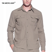 O ártico homens verão secagem rápida camiseta caminhadas removível pesca & caça camisa masculina respirável escalada rock camisas ao ar livre 2024 - compre barato