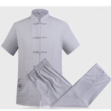 Oriental_element-Conjuntos de traje de kung-fu para hombre, ropa de algodón y lino sólido bordado de manga corta, estilo chino, S M L XL XXL 3XL, 062802 2024 - compra barato