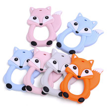 10 PCS New Silicone Cartoon Fox Baby Teether DIY Baby Shower Gift Accessories Rattles Pendants Nursing Necklace Charms Teethers 2024 - buy cheap