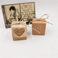 12Pcs/Lot Handmade Love Cookies Box Romantic Heart Kraft Gift Box For Wedding Birthday Party Candy Storage Container Gift Box 2024 - buy cheap