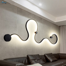 Modern Snake Shade Metal Wall Lamps Sconces Nordic Led Bedroom Bedside Art Deco Ceiling Wall Lights Bars Living Room Lighting 2024 - buy cheap