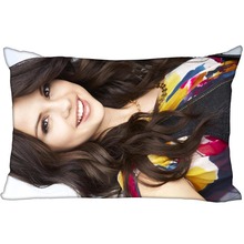 Selena Gomez-funda de almohada rectangular con cremallera para el hogar o la oficina, tela de satén, No se decolora 2024 - compra barato