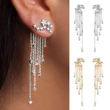 Fashion Star Tassel Dangle Ear Jacket Women Jewelry Cocktail Banquet Earrings 2024 - buy cheap