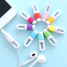 100pcs/lot Colorful 2 in 1 USB Cable Earphone Protector headphones line saver and cable winder cord holder data cable protection 2024 - buy cheap