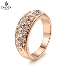 DAN'S ELEMENT Austrian Crystals Copper white gold color Wedding Rings for Women Valentine's Gift Anti Allergies #RG90617White 2024 - buy cheap