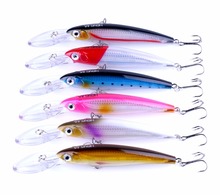 Alta calidad Señuelos de Pesca 6 uds 17cm 30g Minnow señuelo cebos artificiales para la pesca de Río Wobbler duro aparejos de pesca Crankbait 2024 - compra barato