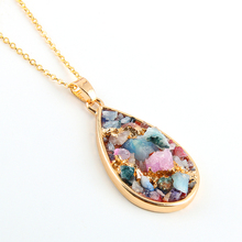 2018 New Colorful Pendulum reiki chakra Drusy natural stone Pendant crystal Necklace Druzy suspension necklace women 2024 - buy cheap