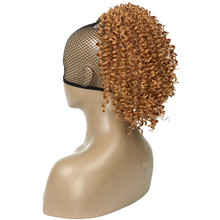 Gres-peluca rizada Afro con cordón largo, postizo de cola de caballo, pelo sintético, fibra de alta temperatura 2024 - compra barato