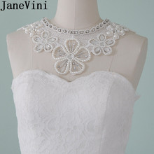 Janeini colar cristal feito à mão, feminino, de ombro de noiva, com fita de pérola, laço para casamento, corrente de joias 2024 - compre barato