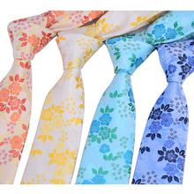 GUSLESON Silk tie for Men Colorful Floral Necktie Corbatas Hombre 7cm Gravata Slim Tie Formal Social Event Wedding Tie Dress Lot 2024 - buy cheap