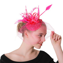 Hot Pink Sinamay Mesh Hair Fascinator Hats Gorgeous Bridal Wedding Show Headpiece Elegant Women Ladies Race Millinery Headpiece 2024 - buy cheap