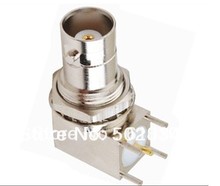 20 unids/lote conector coaxial RF mamparo hembra BNC ángulo recto adaptador de montaje PCB 2024 - compra barato