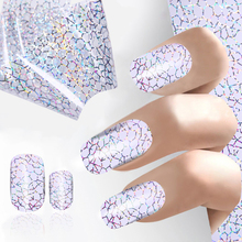 Наклейка для дизайна ногтей Голографическая фольга на ногти laser silver Spider Web, используемая для УФ-дизайна ногтей 2024 - купить недорого