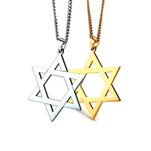 Men Traditional Jewish Star of David Pendant Necklace in Gold Tone Stainless Steel Male kolye Unisex Jewelry  24" 2024 - buy cheap