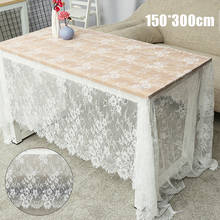 Vintage White Lace Table Cloth Wedding Party Decor Translucent Table Cover Embroidered Tablecloth for Home Decor 150*300cm 2024 - buy cheap
