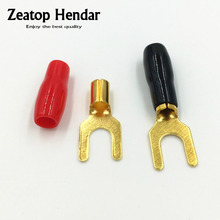 20Pcs Gold Plated Solderless Speaker Cable Banana Y Spade Terminal Plug Connector Small Size 2024 - buy cheap
