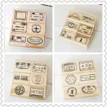 Vintage postmark stamp,Postmarked air travel record,6 PCS per set, 4 design is optional,Wholesale free shipping 2024 - buy cheap