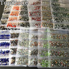 TopStone 1700pcs Mix Sizes SS3-SS10 Nail Art Crystal Hotfix Rhinestones with Glue on back for DIY Clothing Designs 2024 - buy cheap