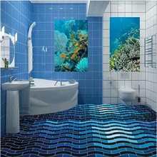 beibehang fototapeten 3d natur Customize any size mural 3D stereo wave geometric pattern flooring photo wall mural 2024 - buy cheap