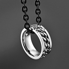 Классический прядильная цепь для мужчин кольца прикольный из нержавеющей стали 8 мм Ширина модные кольца, ювелирные изделия для мужчин и женщин, вечерние подарок 2024 - купить недорого
