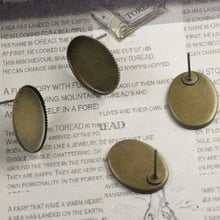 100pcs/Lot  Cabochon 13*18mm cameo Antique Bronze Ear Hook ,Brass stud earrings accessories,earrings base setting 2024 - buy cheap