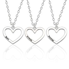 3Pcs Best Friends Forever Necklace Women 3 Hollow Heart Necklaces Pendant BFF Friendship Jewelry For Christmas Gift Colar 2024 - buy cheap