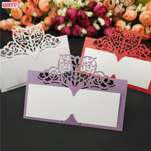 10pcs 9*9cm Birthday Party Decor Place Cards Hollow Pattern Wedding Event Table Name paper Card Invitations 6zsh871 2024 - buy cheap