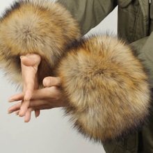 Amazing Fashion Design Women Warm Winter Windproof Cuffs Set Bracelet Fur Oversleeve New Arrival 2024 - buy cheap