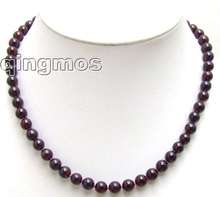 Qingmos Genuin 6-7mm Natural garnet Round High quality Beads 17" Necklace -nec5542 Wholesale/retail Free shipping 2024 - buy cheap