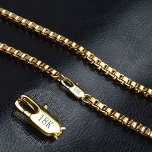Nova corrente de caixa de ouro de 4mm. 20 polegadas, colar a quente de estampagem, joias da moda, colar masculino, promoção por atacado 2024 - compre barato