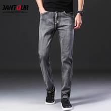 Jantour Brand 2022 Spring Summer Men's Fashion Jeans Business Casual Stretch Gray Jean Classic Trousers Denim Pants Male 28-40 2024 - buy cheap