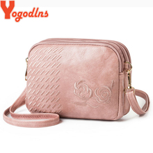 Yogodlns New Three Compartments Crossbody Bags for Women Fashion Small Shoulder Bag Embroidery Ladies flower Designer Purse 2024 - buy cheap