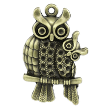 Doreen Box Lovely Charm Pendants Owl Antique Bronze Cabochon Setting 4.3x2.8cm,10PCs (K02713) 2024 - buy cheap