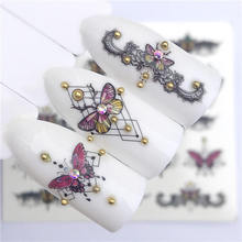 Wuf 1 pç flores/páscoa/borboleta/colar para arte em unha marca d' água adesivo de tatuagem unha transferência de água decoração decalques 2024 - compre barato