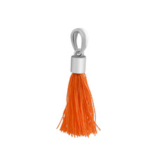 Fits Pandora Bracelets 925 Sterling Silver Charms Orange Fabric Tassel Dangle Beads for Jewelry Making berloques kralen 2024 - buy cheap