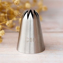 #C10 Large Size Piping Nozzle Cake Cream Decoration Stainless Steel Icing Tips Cupcake Pastry Tools 10 Teeth Close Star 2024 - купить недорого