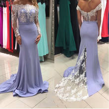 Sexy Boat Neck Mermaid Bridesmaid Dresses Long Sleeves Party Gowns Robe De Soiree Prom Dress Custom Made 2024 - buy cheap