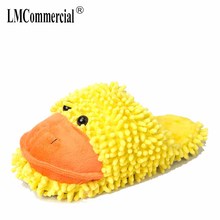 Yellow duck Lovers Warm Woman Slippers Winter Plush Home Floor Shoes House Slippers Children men women home shoes indoor 2024 - buy cheap