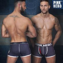new brand Australia pink hero British fashion  striped Lycra cotton men underwear nice looking men boxers 2024 - buy cheap