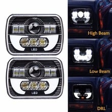 Black Projector 7x6 LED Headlight HID Light Bulbs Beam Headlamp DRL for Jeep Cherokee XJ Truck 7x6 5x7" 120w LED Headlights 2024 - buy cheap