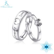 Original Sterling Silver jewelry 925 Silver Ring Wedding Bands Couples Rings For Men / Women Forever love Letters with Heart 2024 - buy cheap