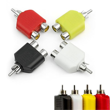 4pcs/lot RCA Y Splitter AV Audio Video Plug Converter 1 Male to 2 Female Adapter Kit Lotus Color AV Jack RCA Plug to Double 2024 - buy cheap