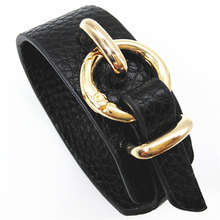 Pulseira de couro preto e vermelho, pulseira com formato de cobra, joia feminina de design geométrico 2024 - compre barato