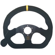 13'' Racing Steering Wheel Suede Leather black line Sport Steering Wheel Universal Flat D shape Game Steering Wheel 2024 - buy cheap