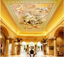 WDBH 3d ceiling mural wallpaper custom photo European pattern angel figure living room home decor 3d wall murals wallpaper 2024 - buy cheap