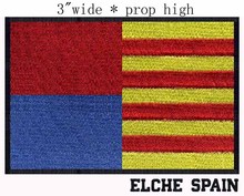 Elche, Spain Flag 3" wide embroidery patch  for red color/yellow lines/stickers for fashion 2024 - buy cheap