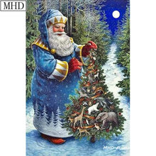 5d diy diamond painting santa claus snow tree full square family decoration 3D diamond embroidery rhinestone mosaic sewing art 2024 - buy cheap